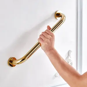 corrimão de banheiro latão dourado