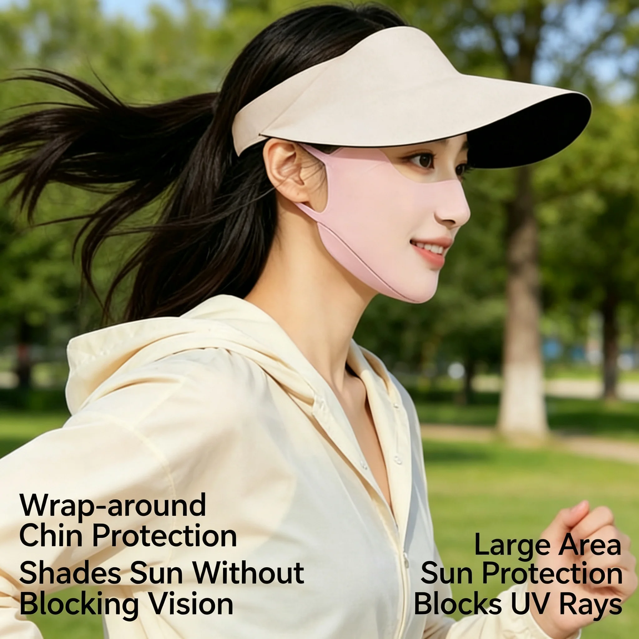 Máscara Facial Proteção Solar UPF50+ Golfe Cobertura Total - Imagem 3