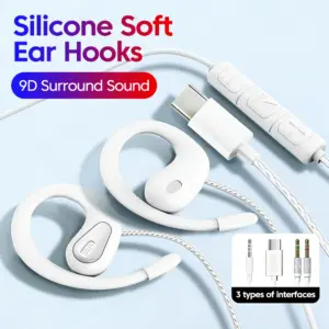 fone de ouvido com fio 3,5 mm/Tipo C