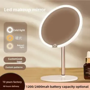 espelho de maquiagem LED de mesa