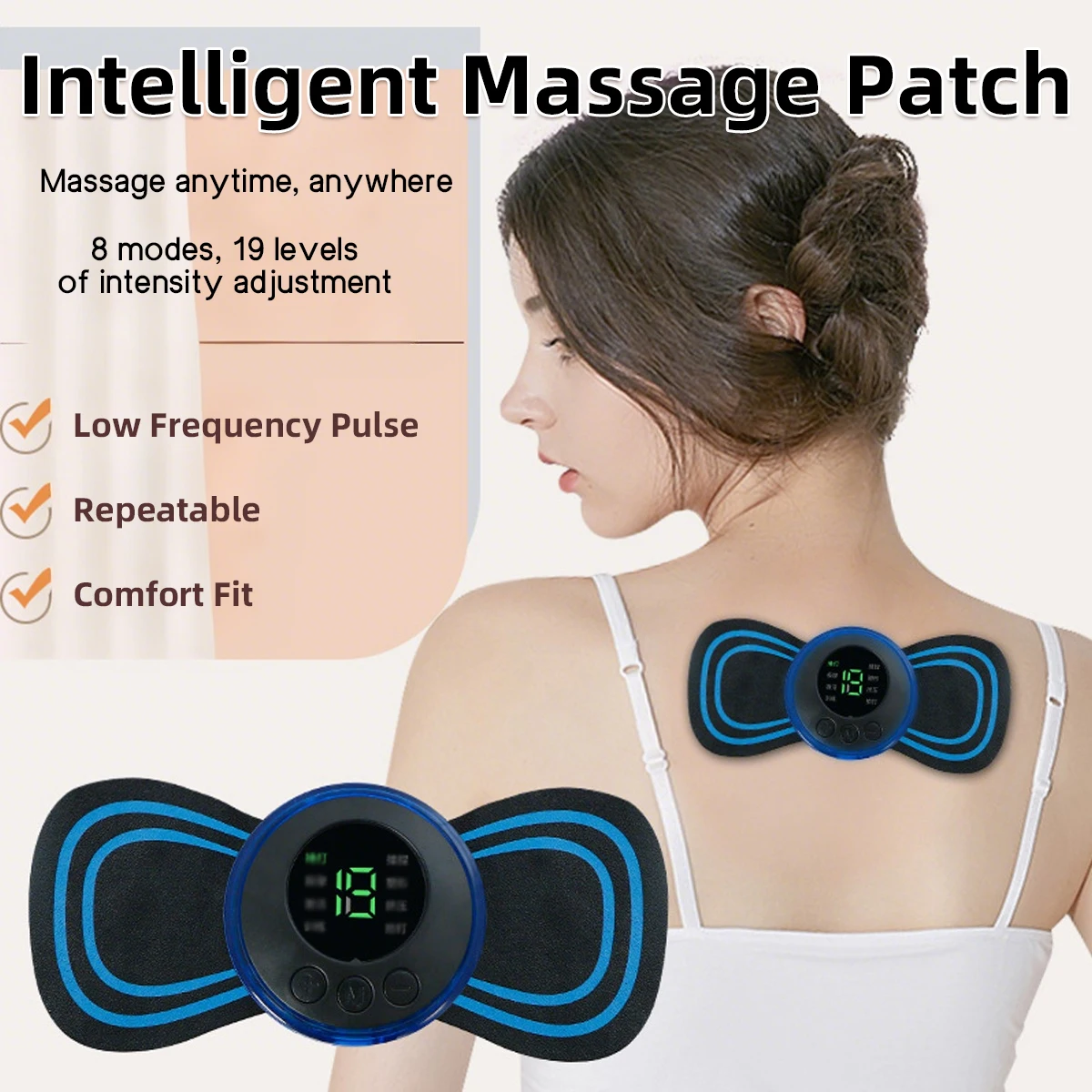 Massageador Elétrico de Pés EMS Dobrável Portátil Preto - Imagem 3