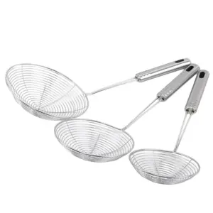 colher skimmer aço inoxidável malha fina