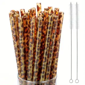canudos reutilizáveis estampa leopardo