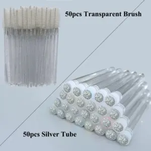 escova de cílios reutilizável com tubo