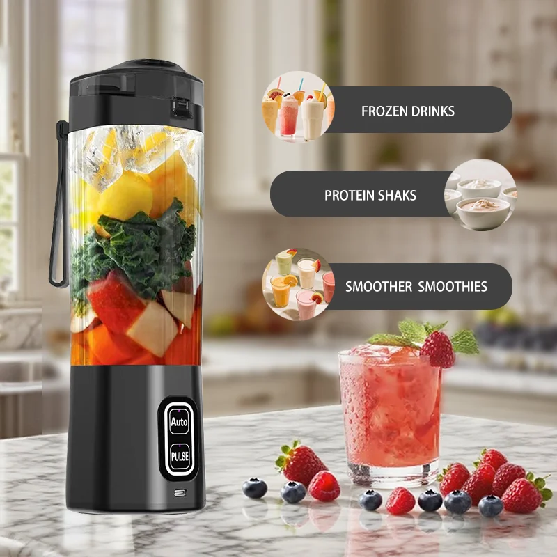 Liquidificador Portátil Elétrico USB 700ml 6 Lâminas Recarregável - Imagem 5