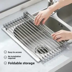 escorredor de pia aço inoxidável silicone