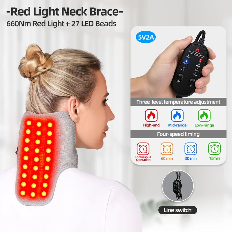 Suporte de Pescoço Elétrico Aquecido Massageador Vibratório - Imagem 5