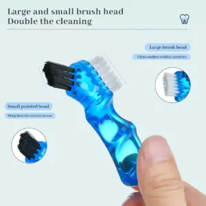 escova de dentadura de cabeça dupla
