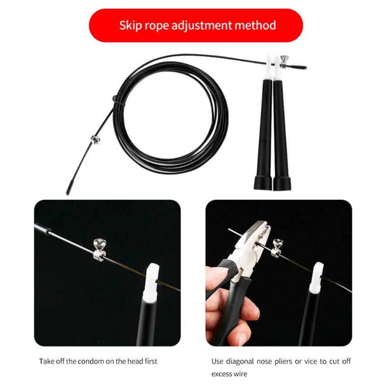 Corda de Pular Ajustável Fio de Aço PVC para Exercícios - Imagem 3