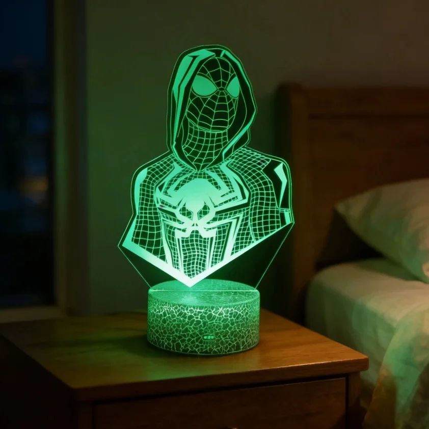 Luminária LED 3D Acrílico Herói Anime Controle Remoto - Imagem 3
