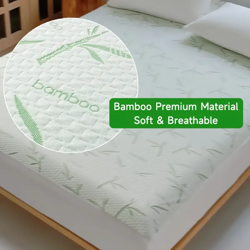 Capa de colchão bambu impermeável com bolso profundo - Imagem 4