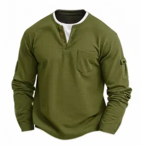 camisa masculina gola henley