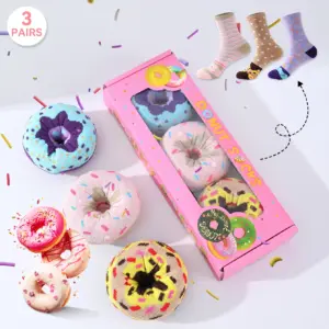 meia estampada donut colorido