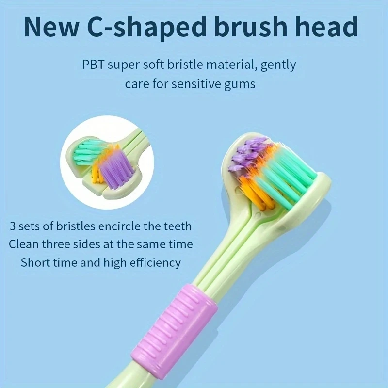 Escova Dental Trilateral com Raspador de Língua Cores Sortidas - Imagem 2