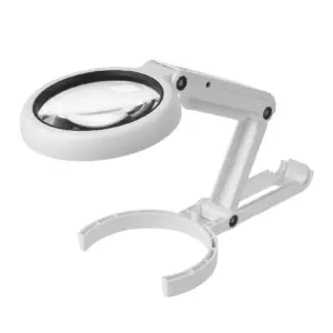 lupa de mesa portátil com luz led