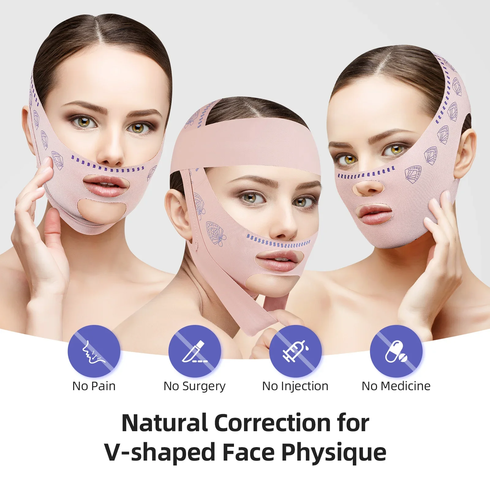 Faixa Facial para Contorno Feminino V-Line Ouro - Imagem 2