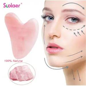 gua sha quartzo rosa natural