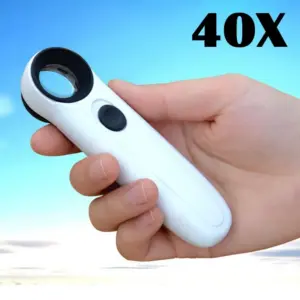 lupa de mão com LED 40x