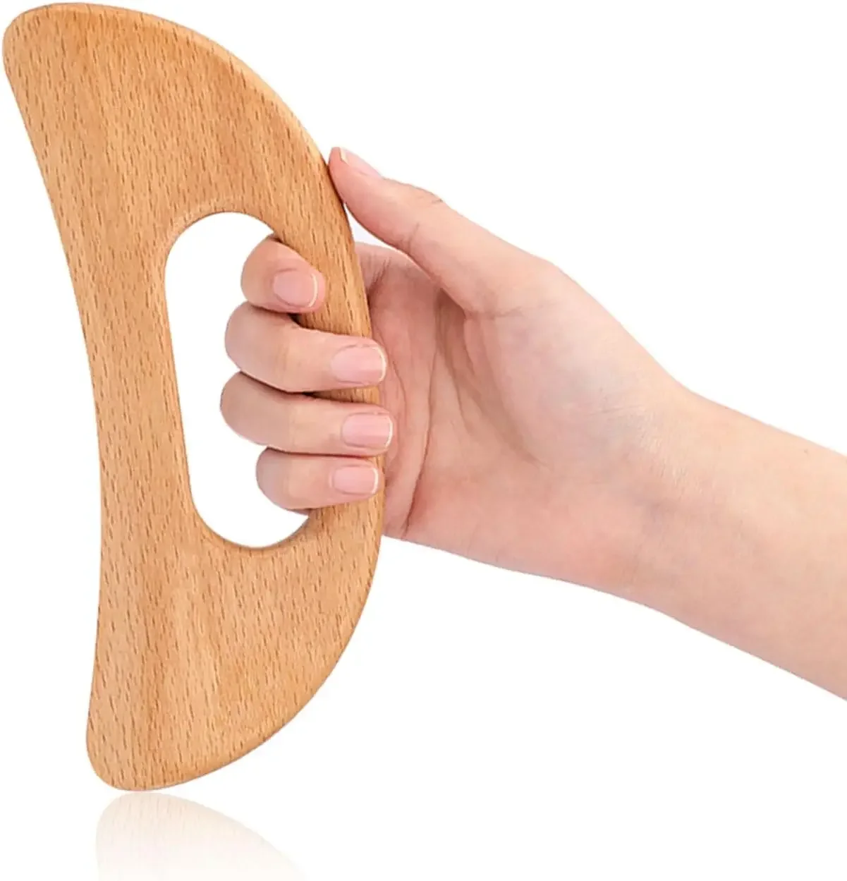 massageador manual gua sha de madeira