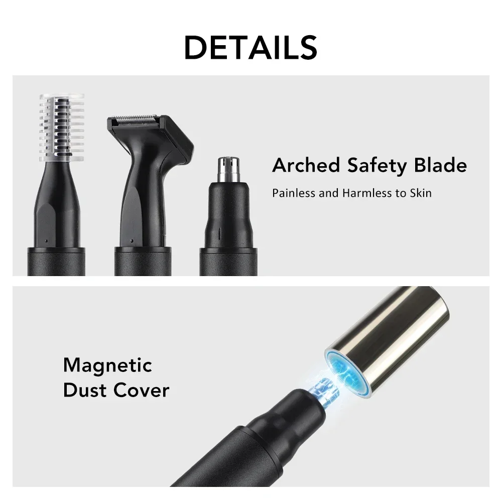 Aparador de Pelos 3 em 1 RF-8015 Preto Recarregável USB - Imagem 6
