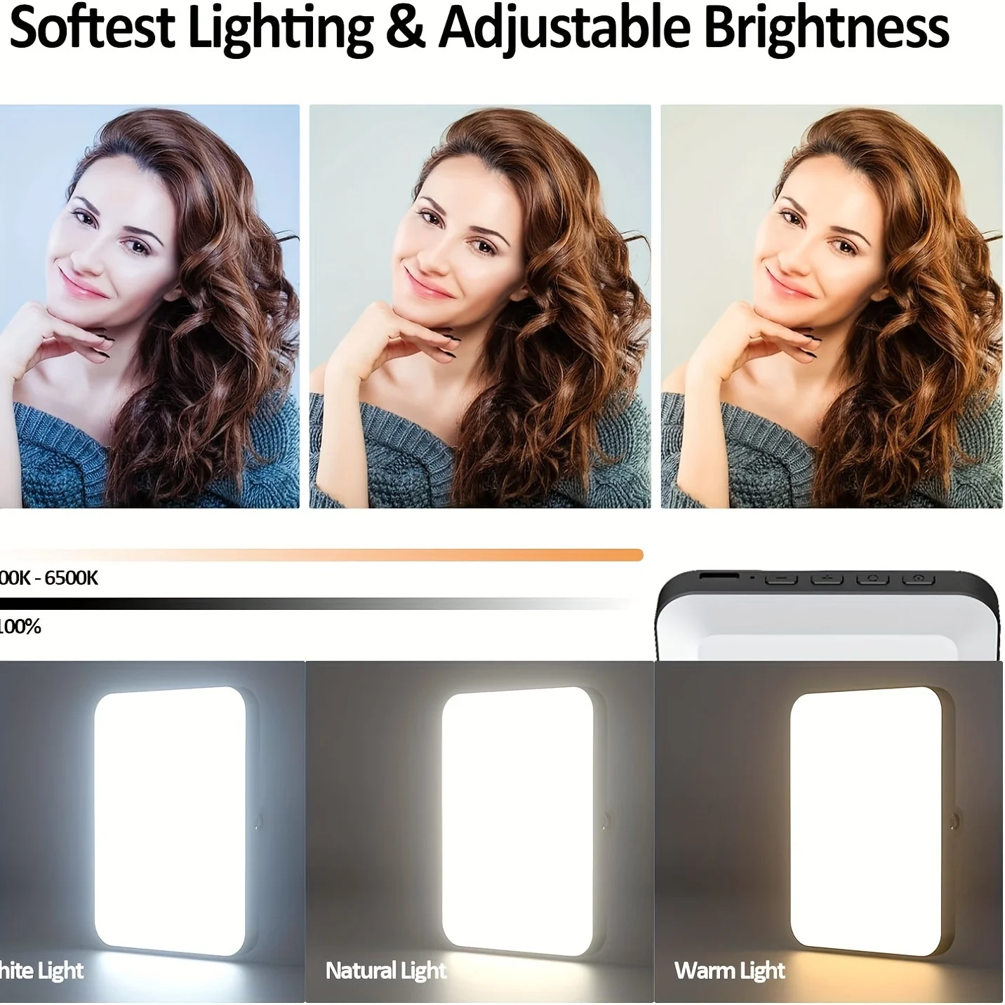 Luz LED Magnética para Selfie Recarregável 120 LEDs 3 Modos - Imagem 4
