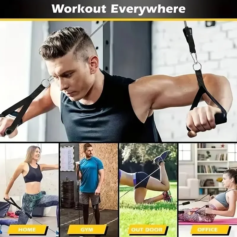 Conjunto 11 Faixas de Resistência TPE Fitness Branco Preto - Imagem 3