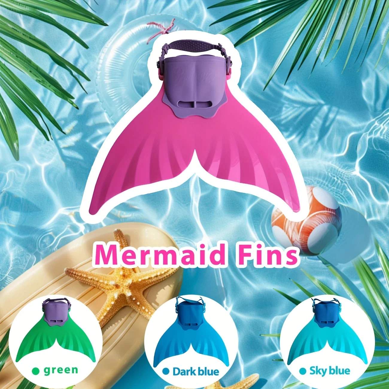 nadadeira de sereia infantil monofin ajustável