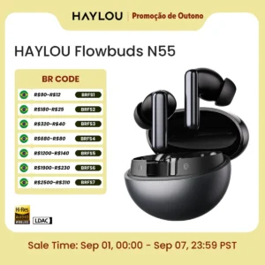 fone sem fio haylou flowbuds n55