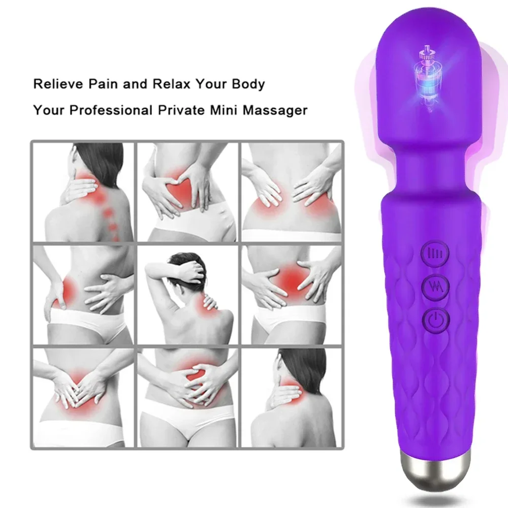Massageador de varinha recarregável sem fio 8 velocidades 20 modos - Imagem 3