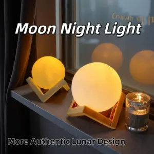 luminária led lua 3d mesa