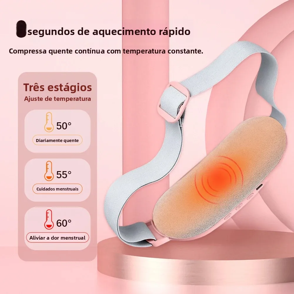 Cinto de Massagem Vibratório com Aquecimento Abdominal Rosa - Imagem 4
