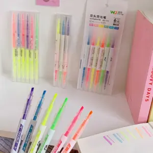 marcador fluorescente ponta dupla