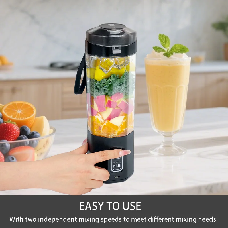 Liquidificador Portátil Elétrico USB 700ml 6 Lâminas Recarregável - Imagem 3