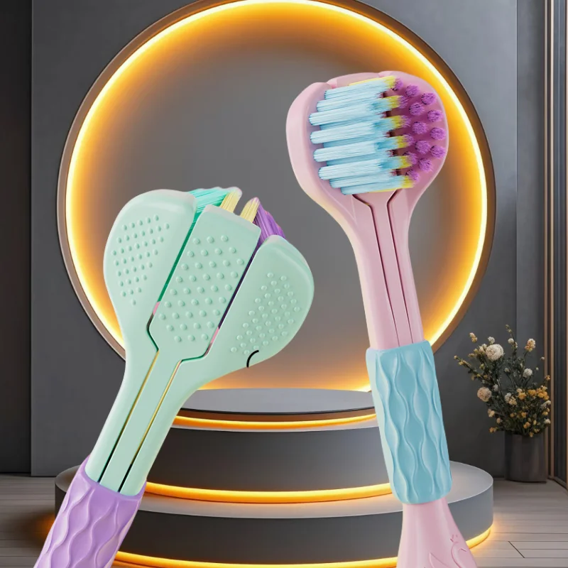 Escova Dental Trilateral com Raspador de Língua Cores Sortidas - Imagem 5
