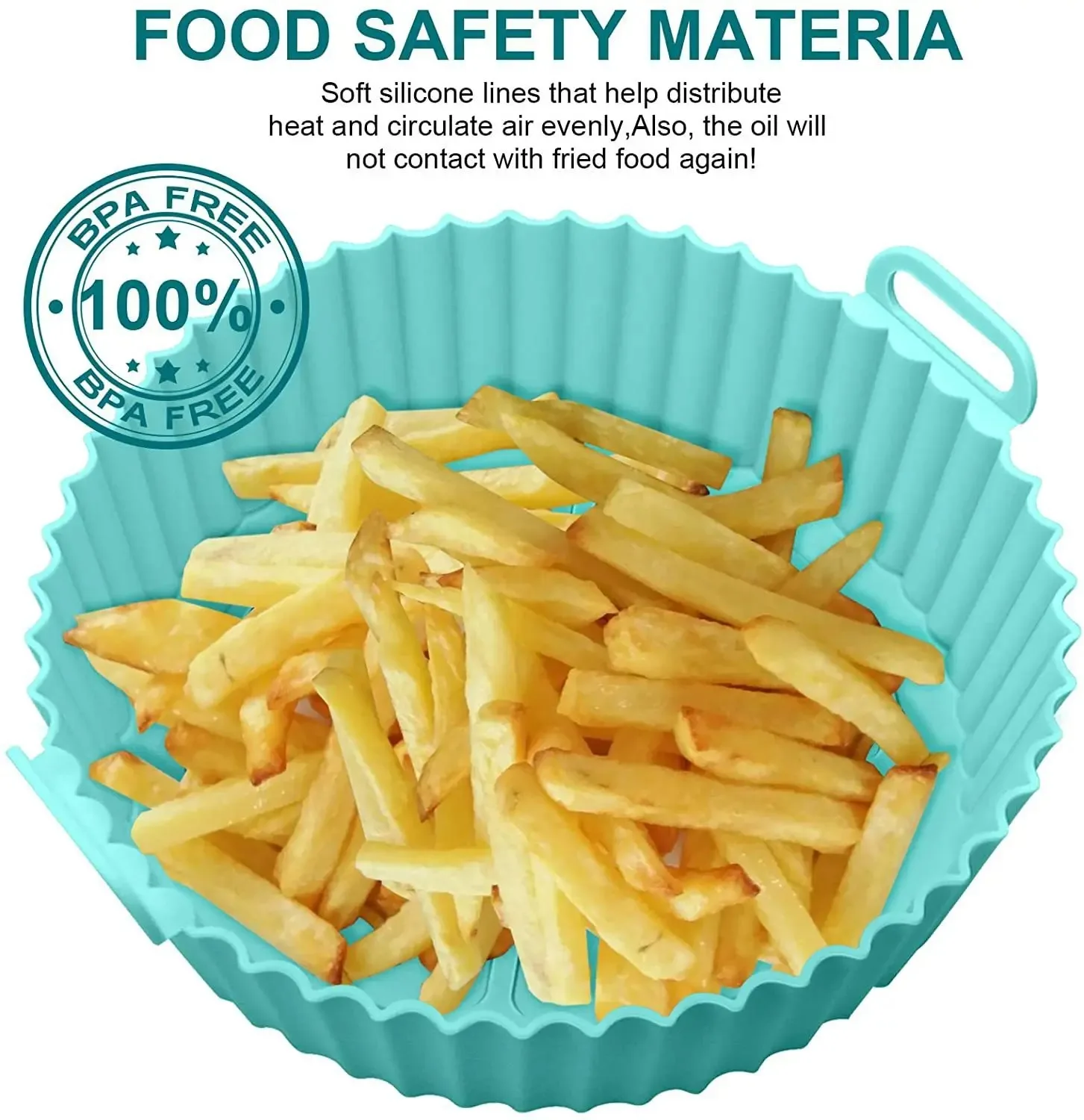 Forma de Silicone para Air Fryer Reutilizável Cozinha - Imagem 5