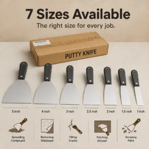 conjunto 7 espátulas de aço inoxidável para drywall