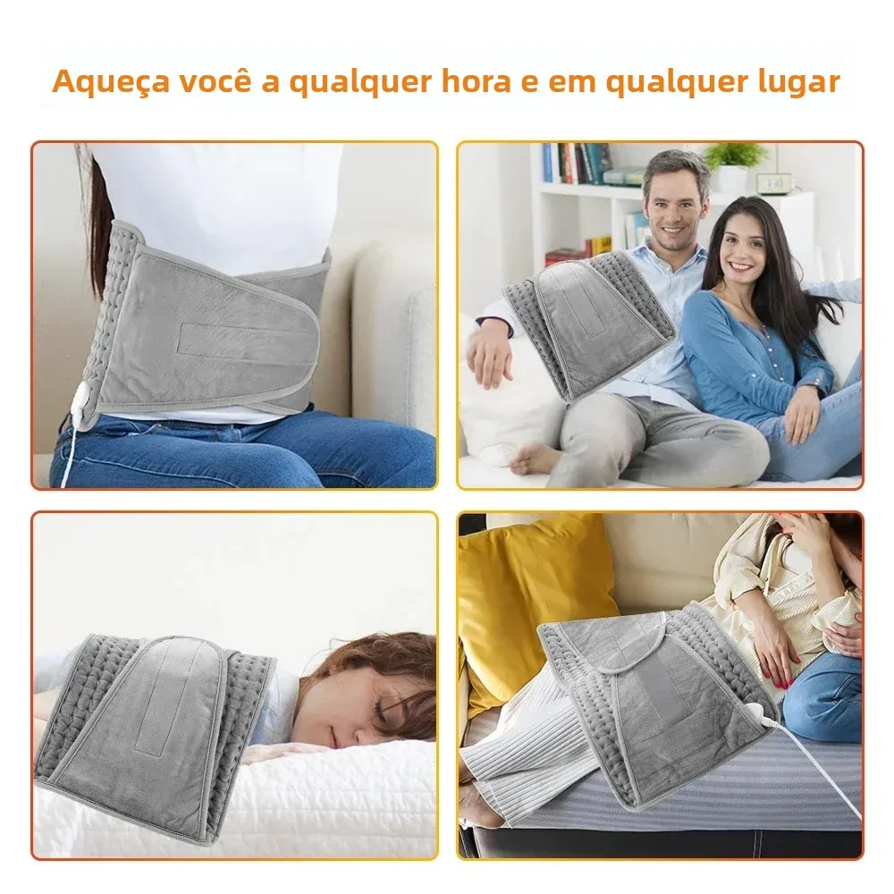 Cinto de Aquecimento Elétrico Micropelúcia Cinza Prateado - Imagem 3