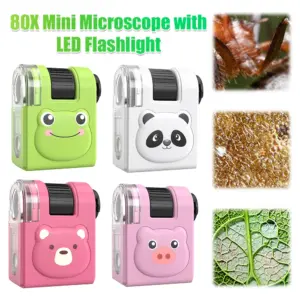 microscópio portátil 80x com lanterna led