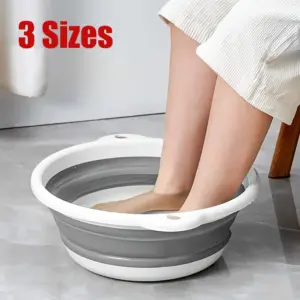 tigela dobrável de silicone para banho de pés