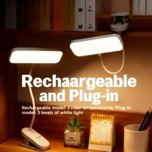 lâmpada de mesa led clip-on recarregável