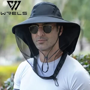 chapéu de proteção UV com máscara facial