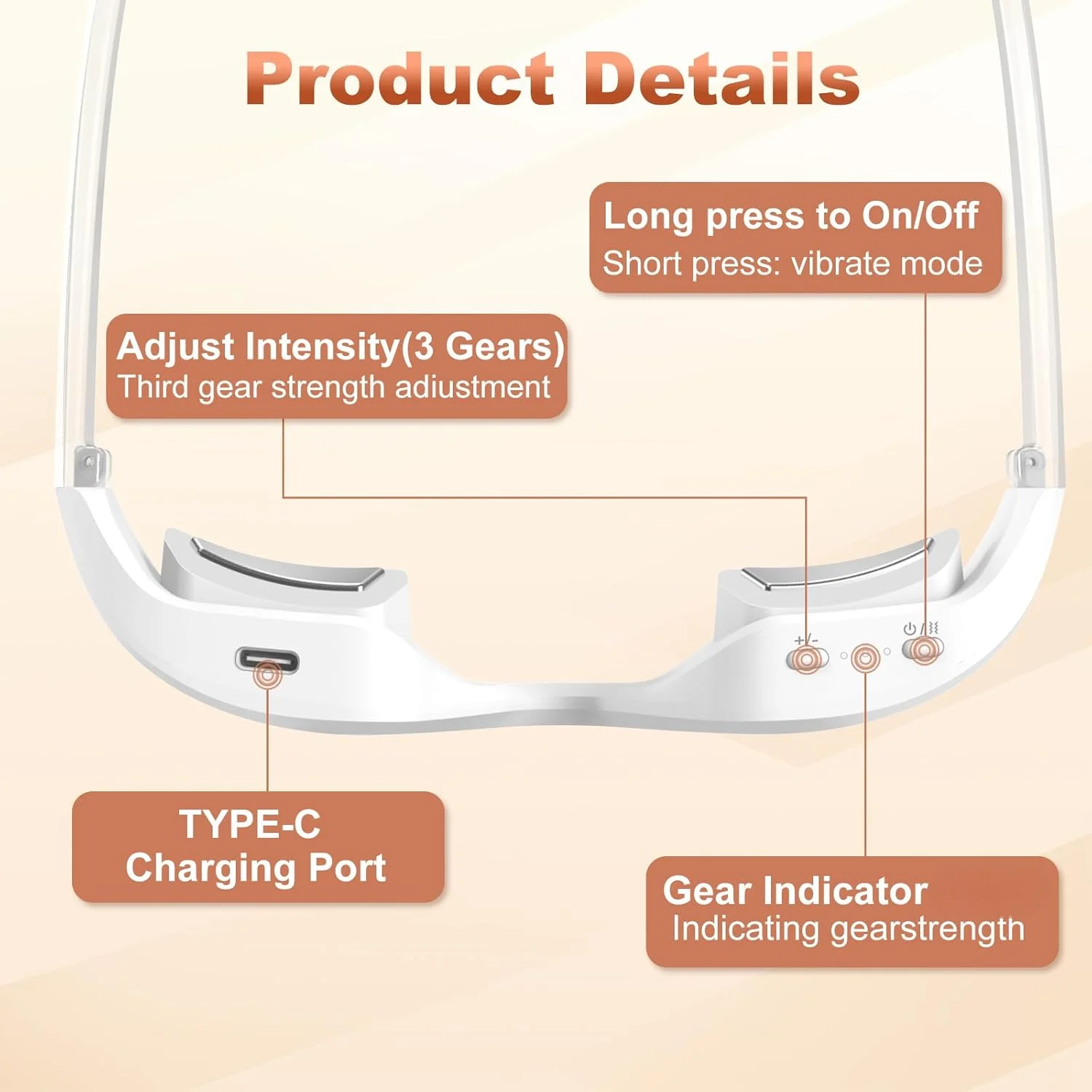 Dispositivo de Beleza LED 3 Cores para Olhos Massageador Microcorrente - Imagem 3