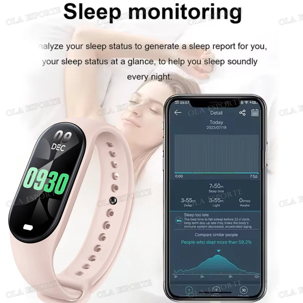 Relógio Inteligente M7 Fitness com Monitor Cardíaco - Imagem 3