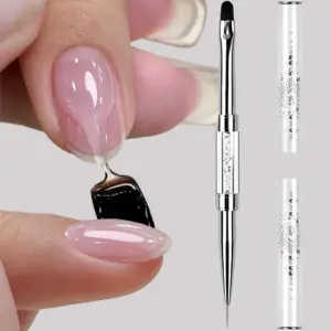 pincel de unhas profissional ponta dupla