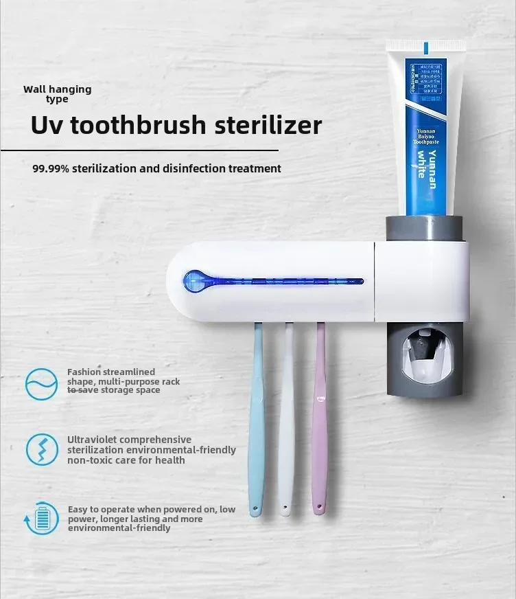 Suporte de Escovas de Dente UV Solar para Parede - Imagem 4