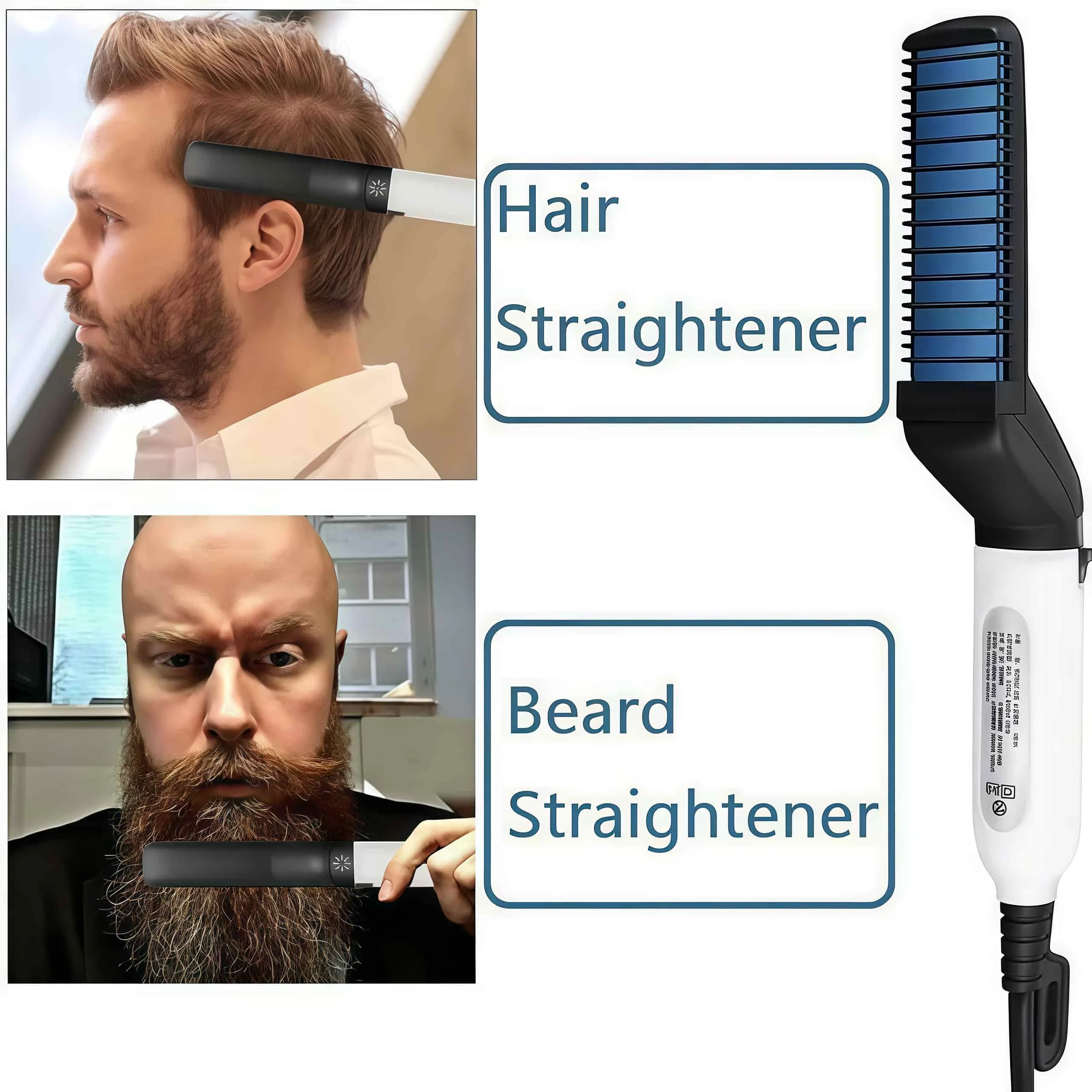 Escova Alisadora Elétrica Multifuncional para Barba e Cabelo - Imagem 3