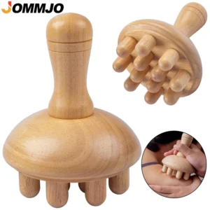 ferramenta de massagem cogumelo de madeira