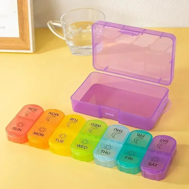 Organizador de Comprimidos Semanal 21 Grades Preto - Imagem 2