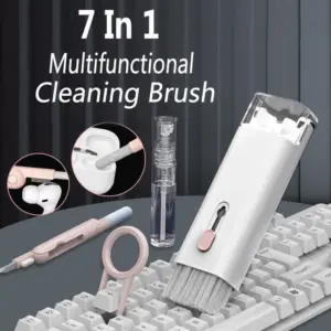 kit de limpeza de teclado e fones de ouvido