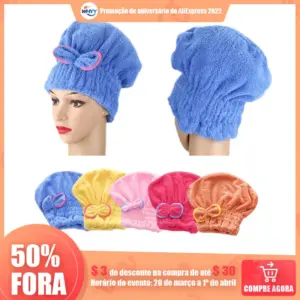 toalha de cabelo microfibra bowknot